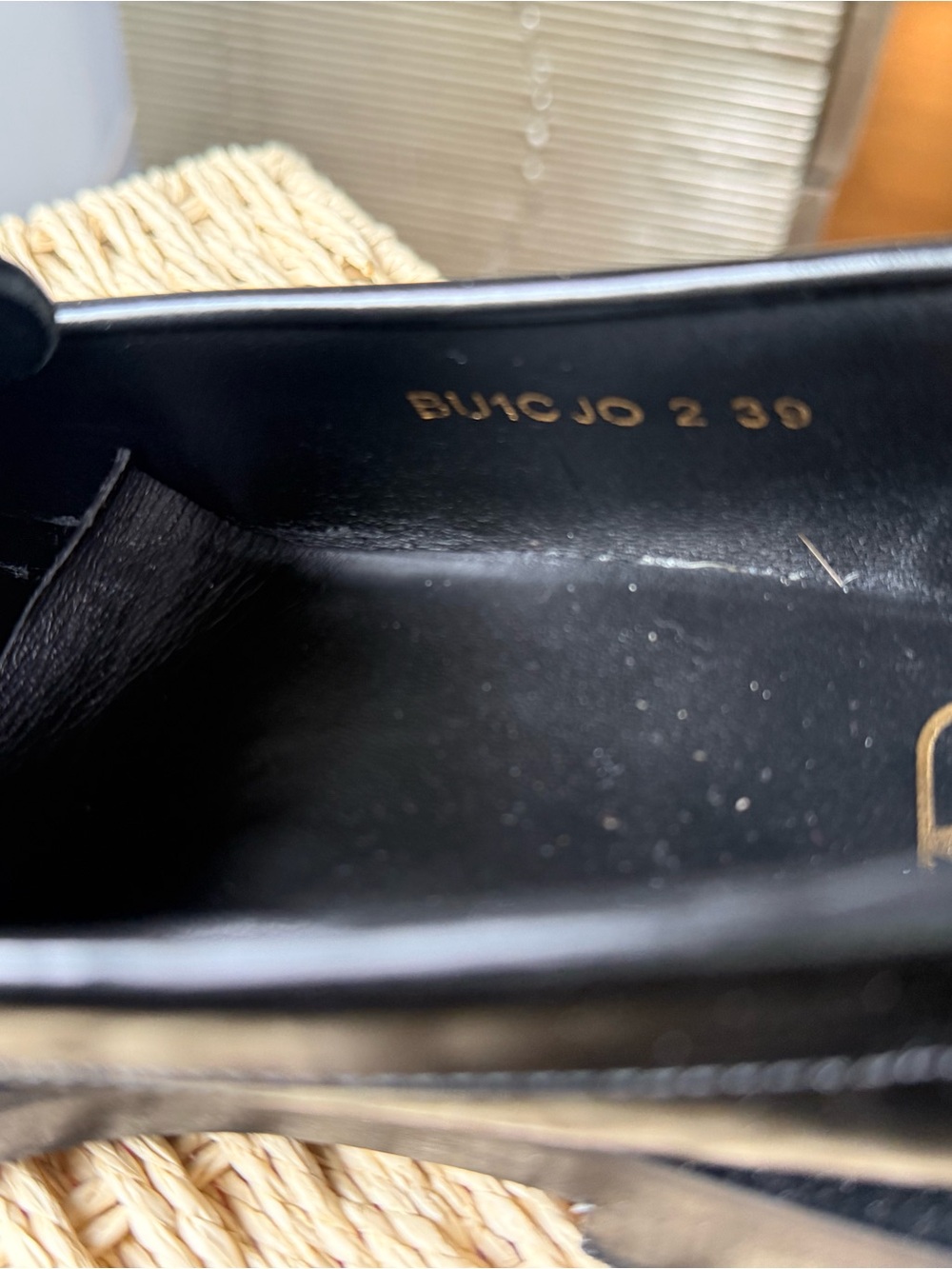 Valentino Garavani Black Leather Loafers with Gold Pyramid Stud - Picture 6 of 9